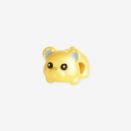 24K Gold Lying Bear Charm