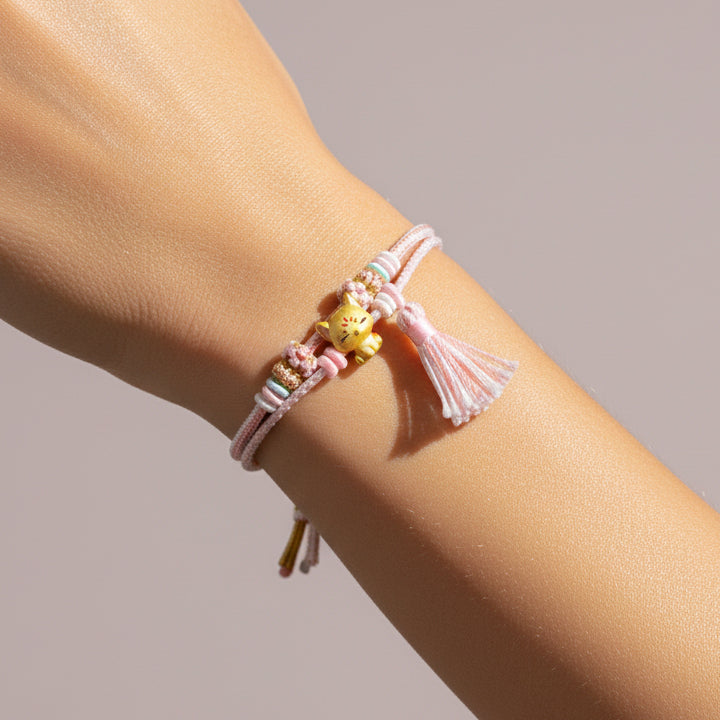 24K Gold Enamel Lucky Fox Charm