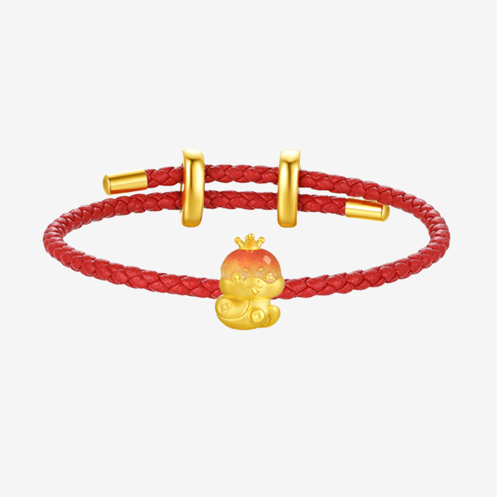 First Series 24K Gold Luminous Enamel Crown Snake Charm