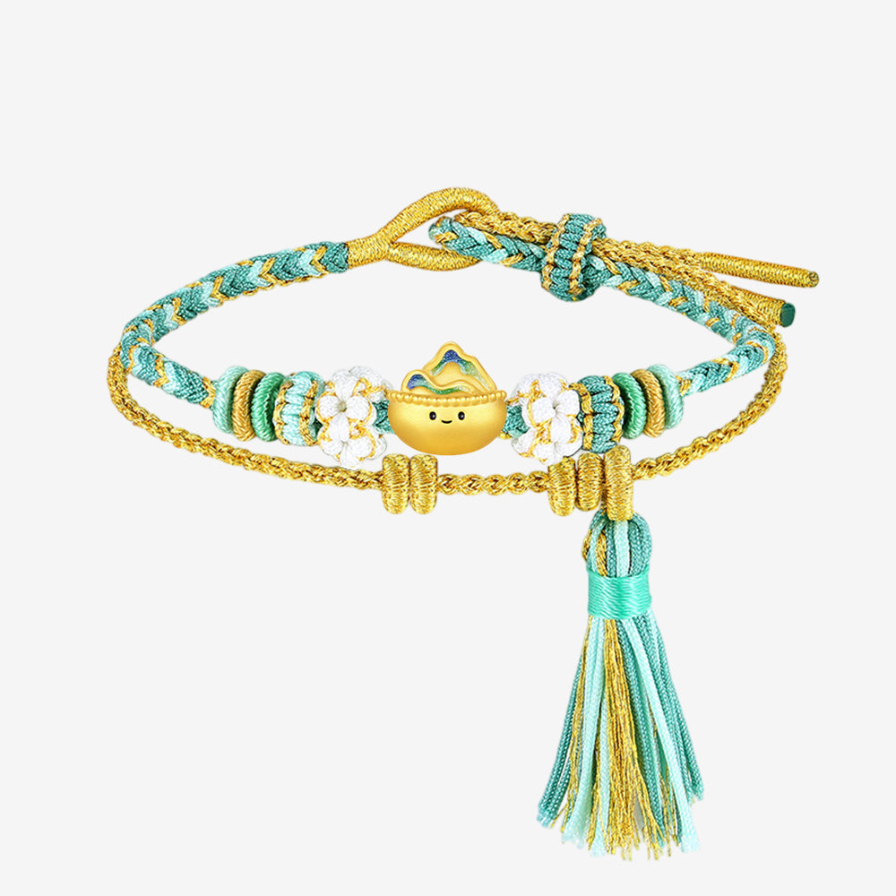 A Grand Panorama of Rivers and Mountains Series 24K Gold Landscape  Charm