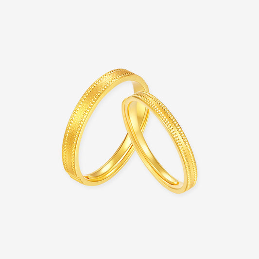 24K Gold Space-time Bond Couple Rings