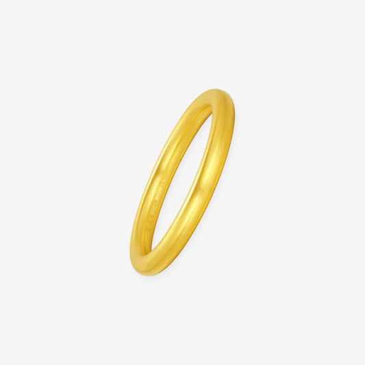 24K Gold Matte-Finish Plain Band Ring