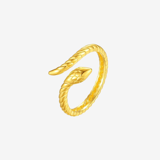 24K Gold Snake Open Ring