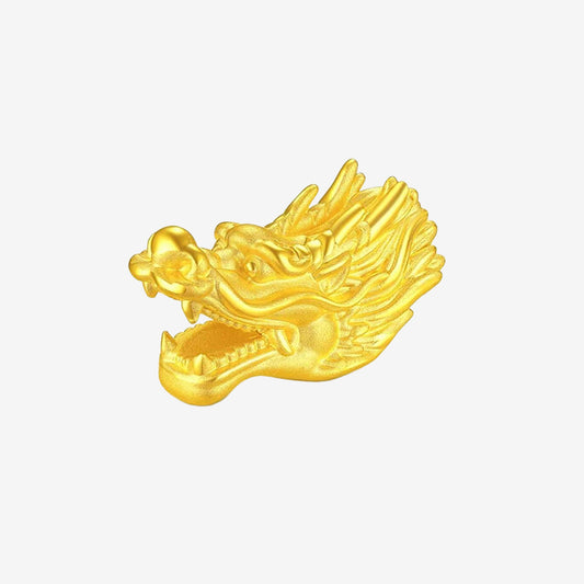 24K Gold Dragon Head Charm For Men's Bracelet