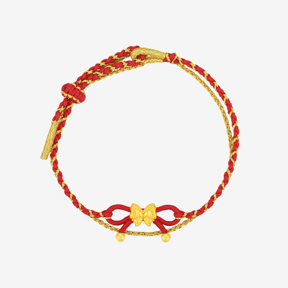 24K Gold Lucky Star Blessing Braided Bracelet