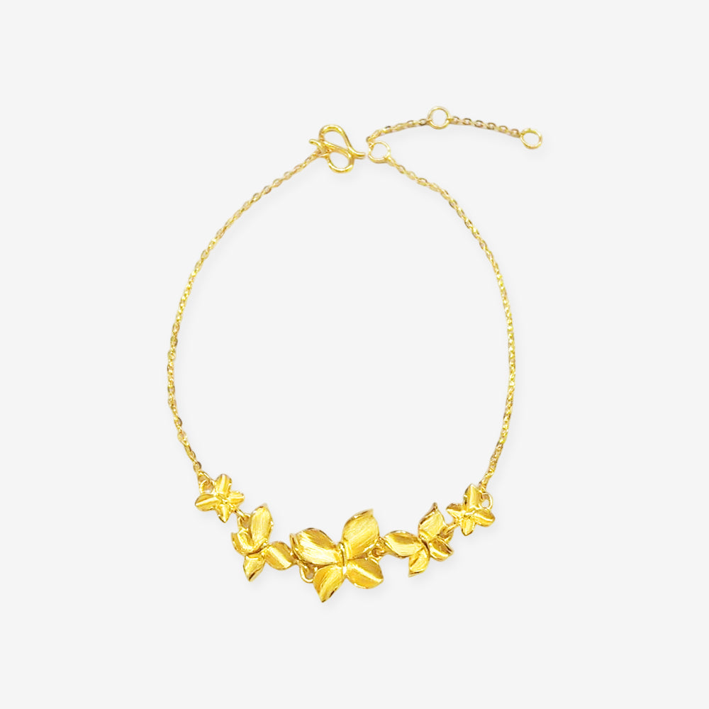 Happy Flower Wedding Series 24K Gold Butterfly Love Flower Jewelry Set