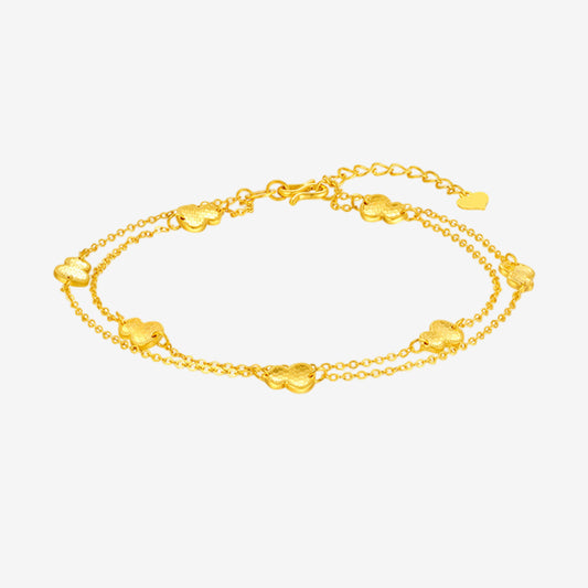 24K Gold Longevity Gourd Double Layer Bracelet