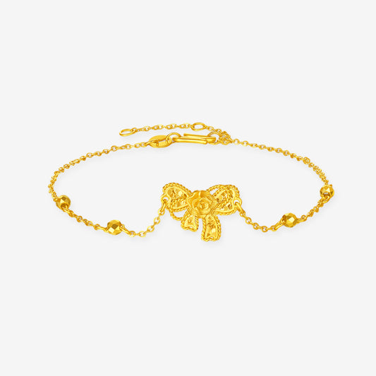 Monet Garden Series 24K Gold Crush Ice Rose Bracelet