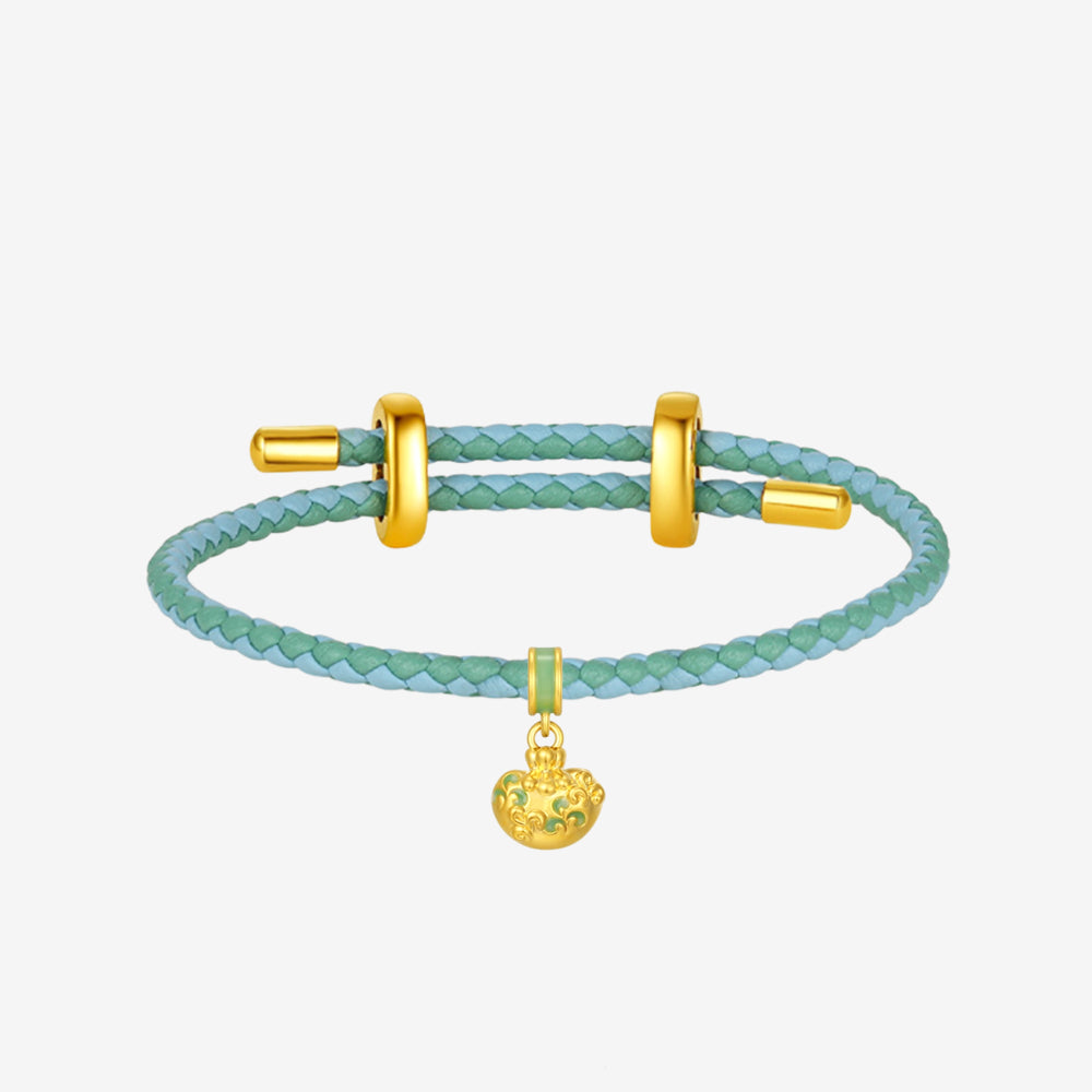 24K Gold Chinese Traditional Pattern Money Bag Charm