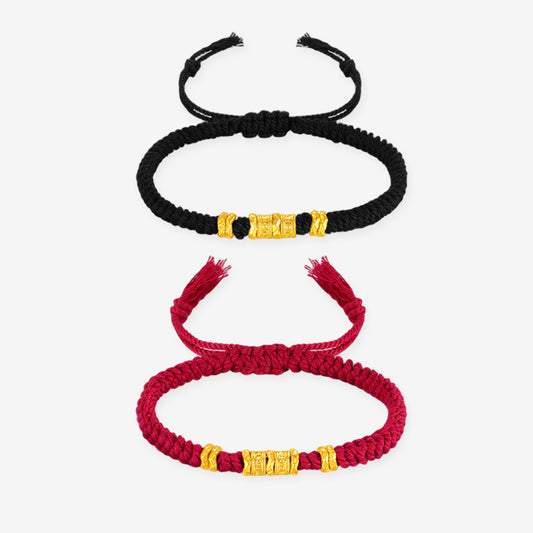 24K Gold Six-syllable Mantra Couple Bracelets