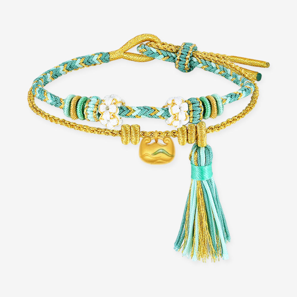 A Grand Panorama of Rivers and Mountains Series 24K Gold Lucky Bag Pendant