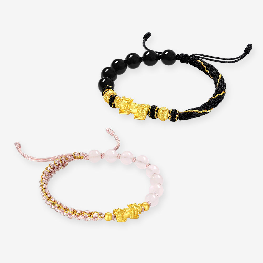 [Pre-sale] 24K Gold Crystal Agate Pixiu Couple Bracelets