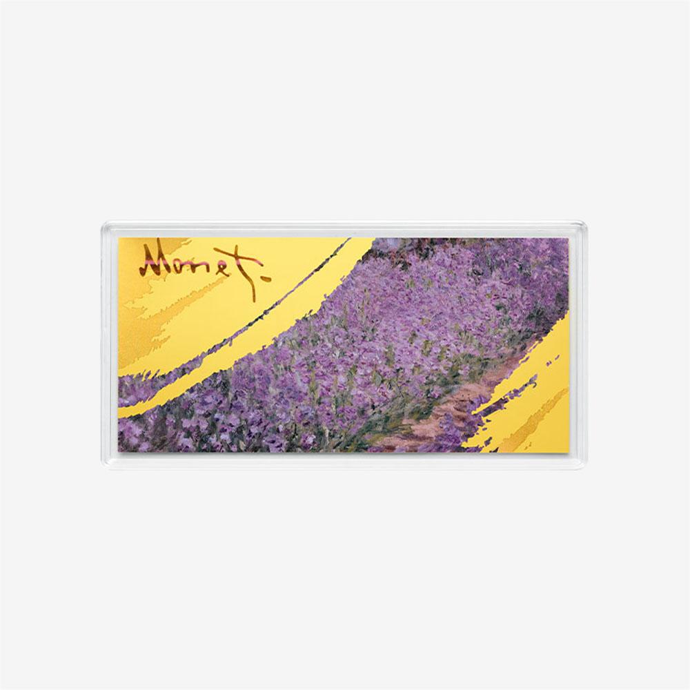 Monet Garden Series 24K Gold Enamel Famous Painting Iris Gold Bar Flake