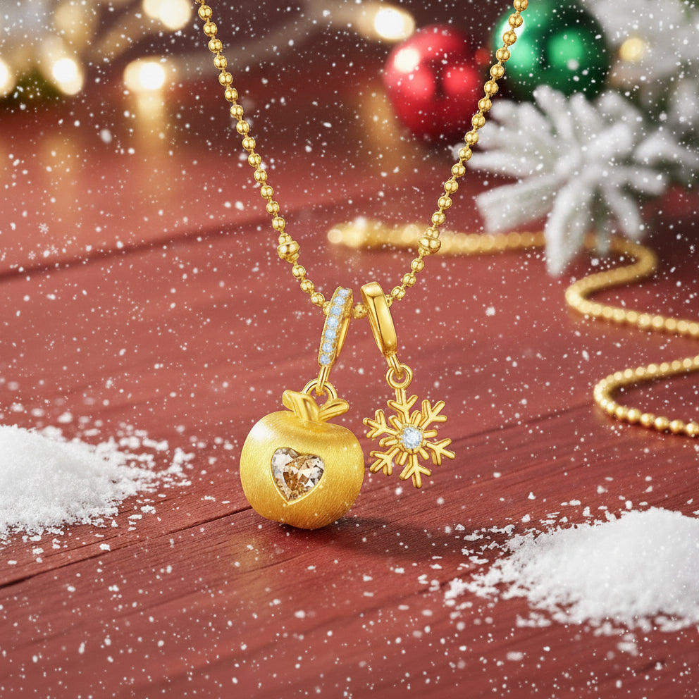 [Pre-sale] Silver Zircon Wish Snowflake Apple Necklace