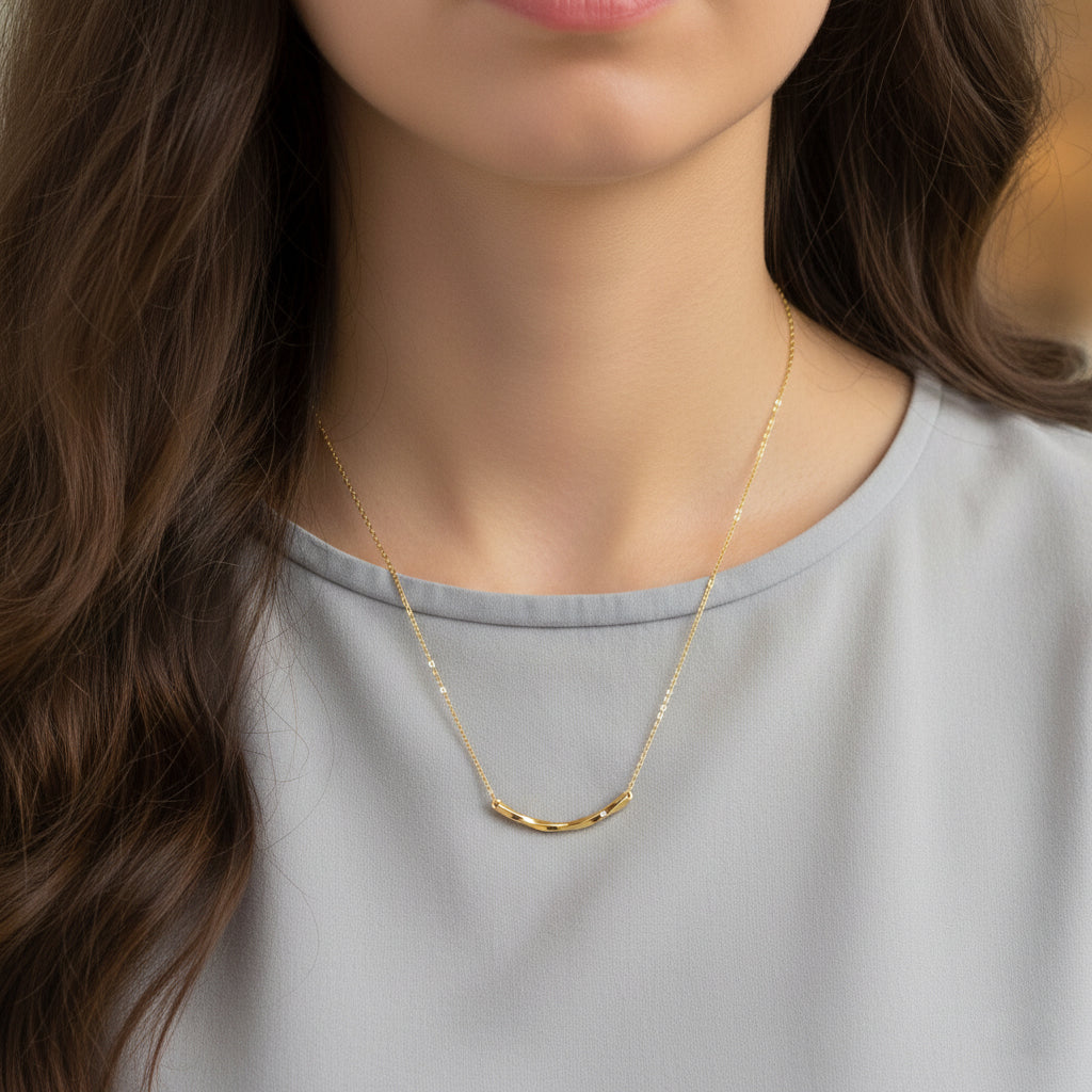 24K Gold Diamond Mobius O-chain Necklace