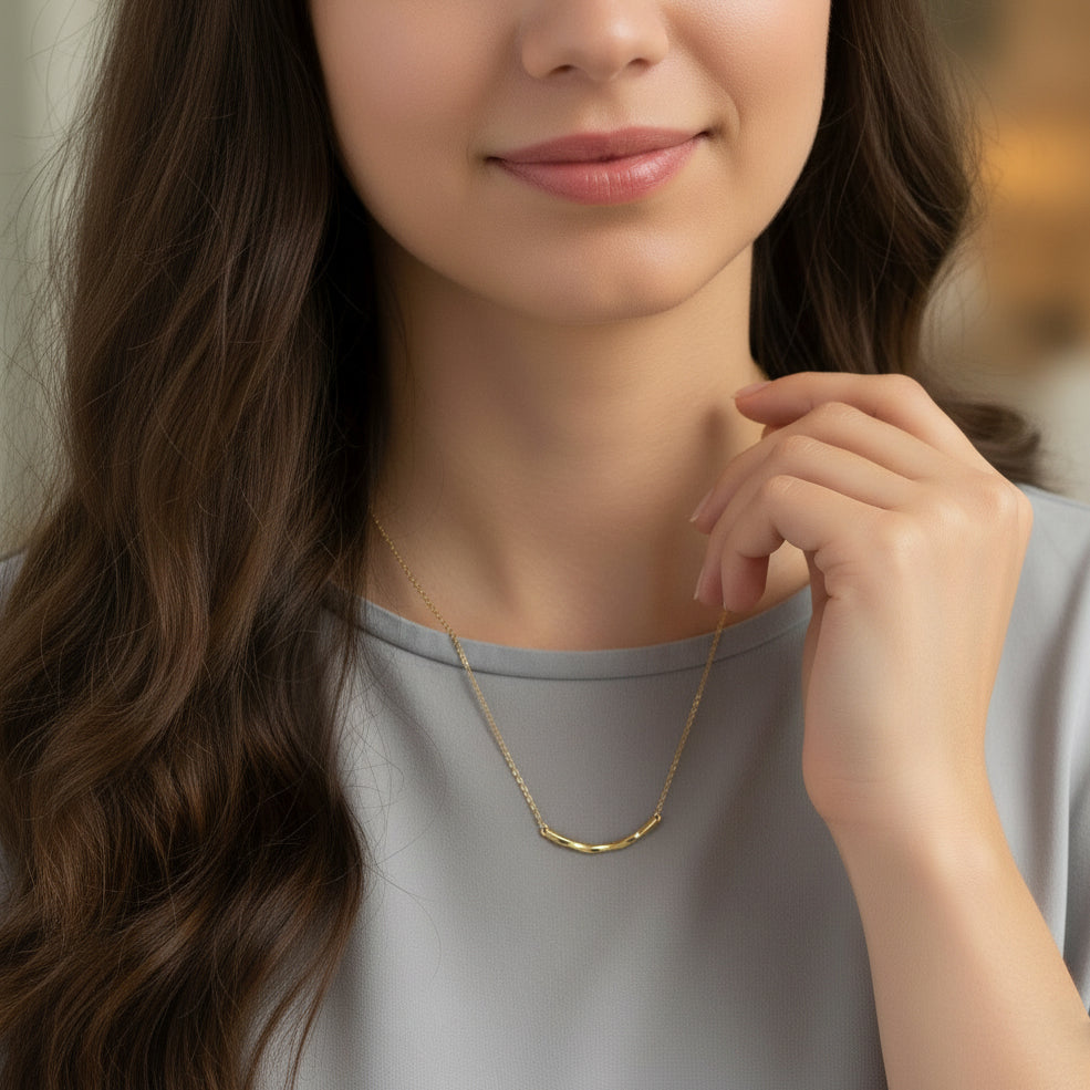 24K Gold Diamond Mobius O-chain Necklace