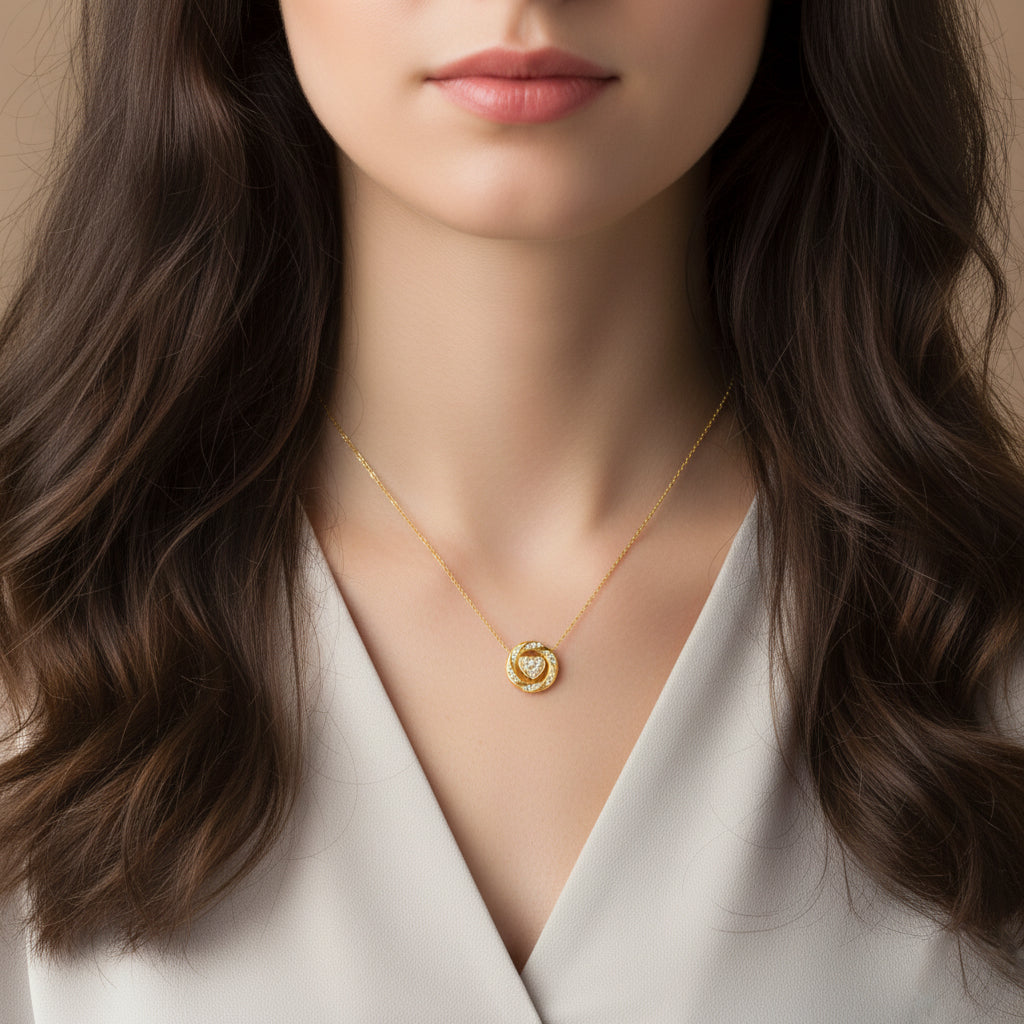 Gold Plated Silver Beating Heart Necklace