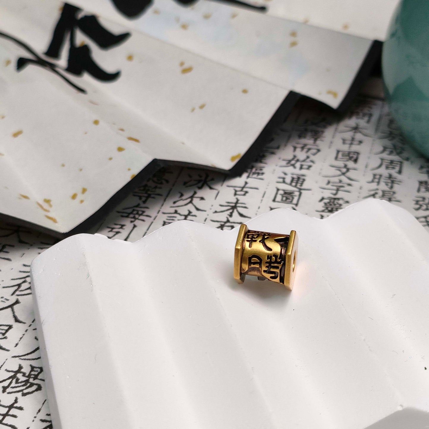 Chinese Cultural Relics Series 24K Gold Kung Fu Art Men Charm Set