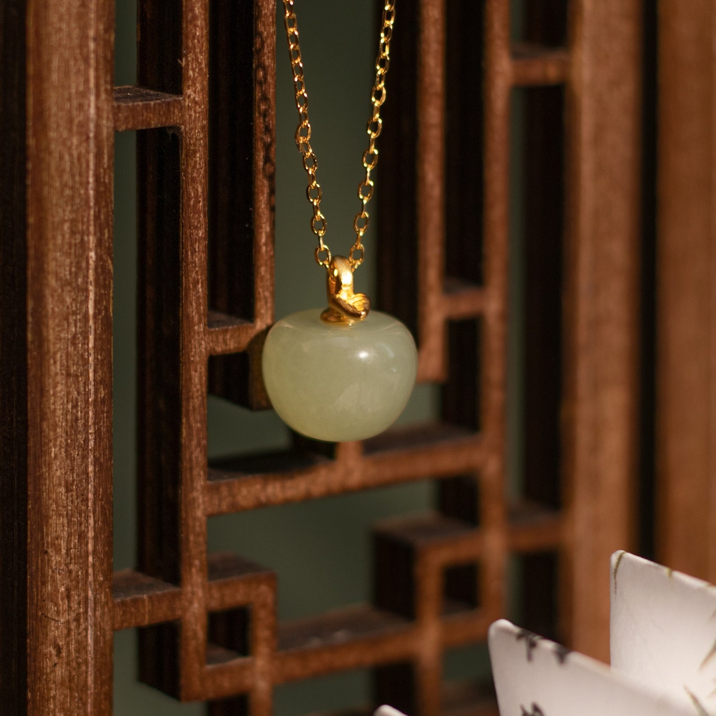 [Pre-sale] Silver Hetian Jade Apple Necklace
