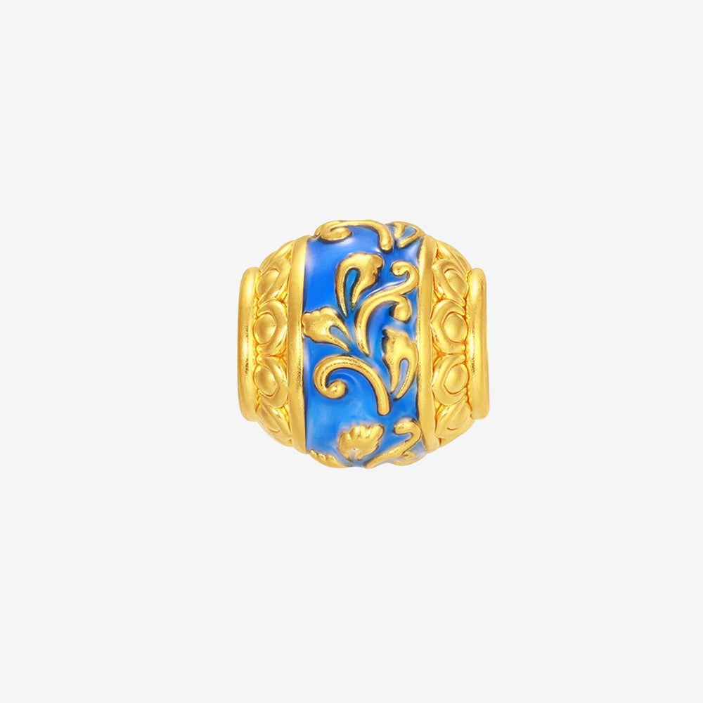 Oriental Blue and White Series 24K Gold Enamel Ancient Style Charm Set