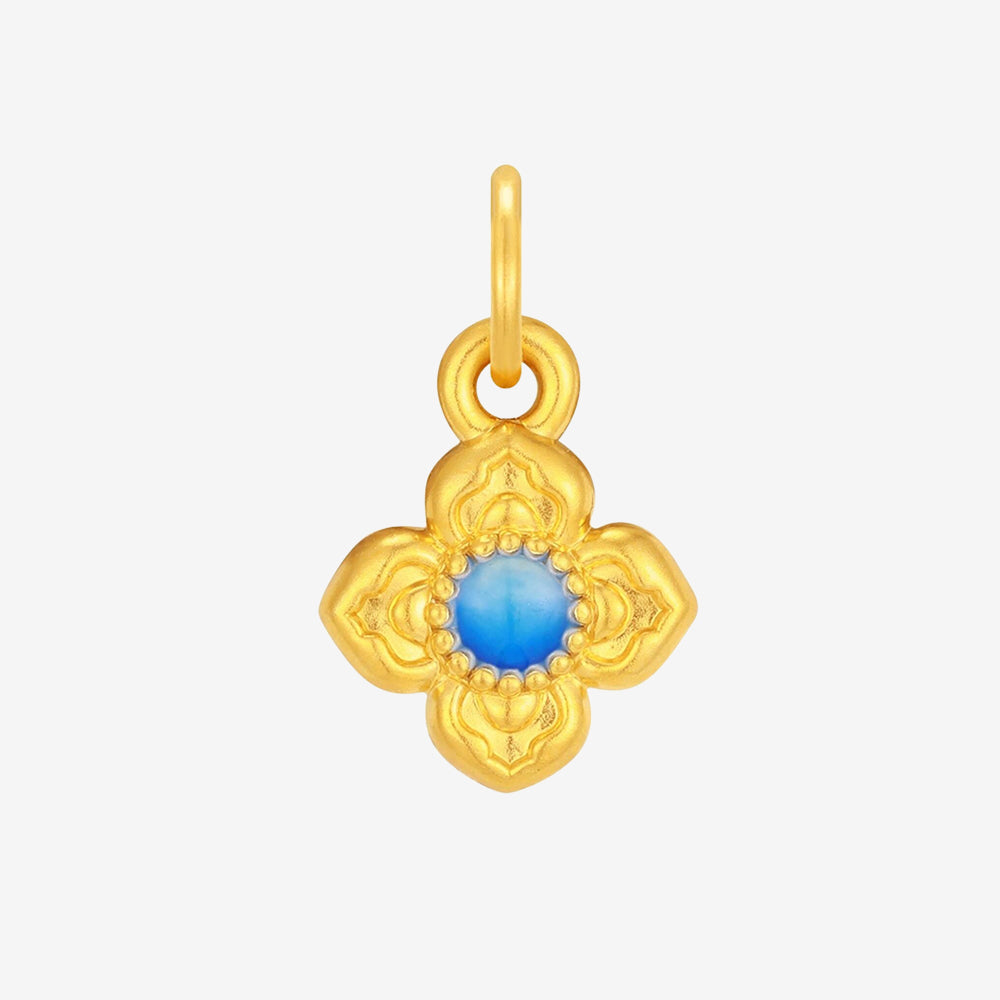 Oriental Blue and White Series 24K Gold Enamel Ancient Style Charm Set