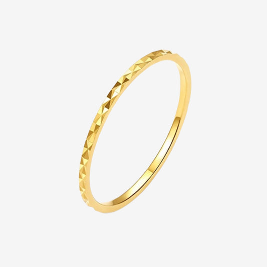 18K Gold Lathes-carved Minimalist Ring