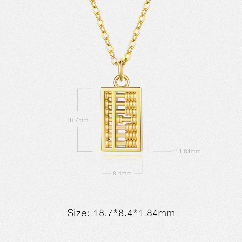 18K Gold Abacus Necklace Pendant