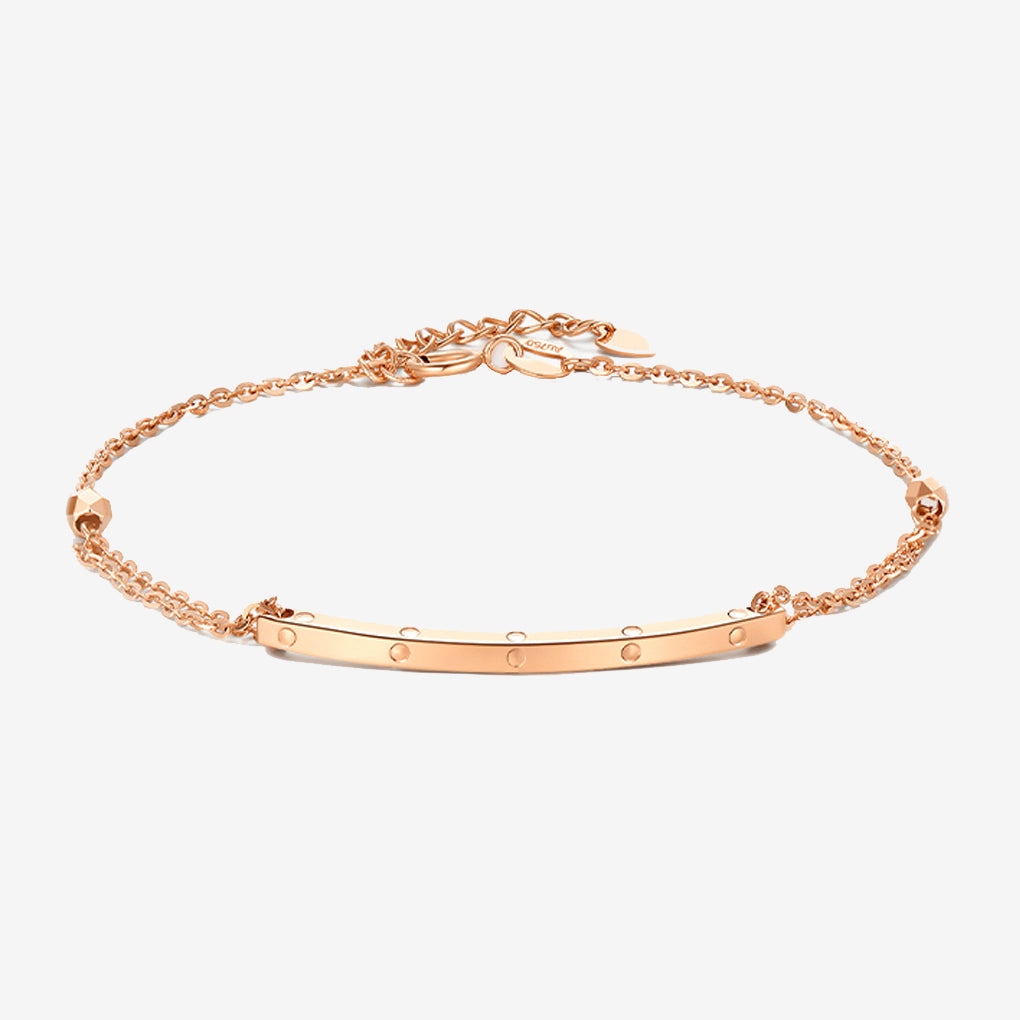 18K Rose Gold Minimalist Adjustable Bracelet