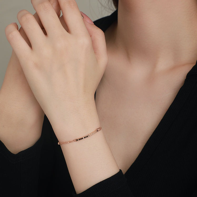 18K Rose Gold Minimalist Adjustable Bracelet