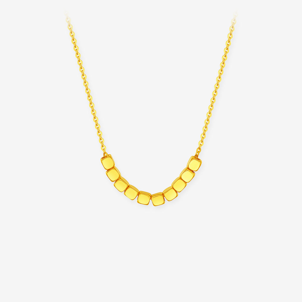 GOLDEN LIFE 18K Gold O-chain Sugar Cubes Necklace