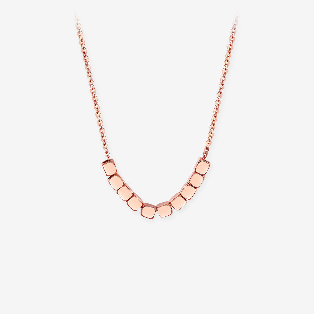 GOLDEN LIFE 18K Gold O-chain Sugar Cubes Necklace