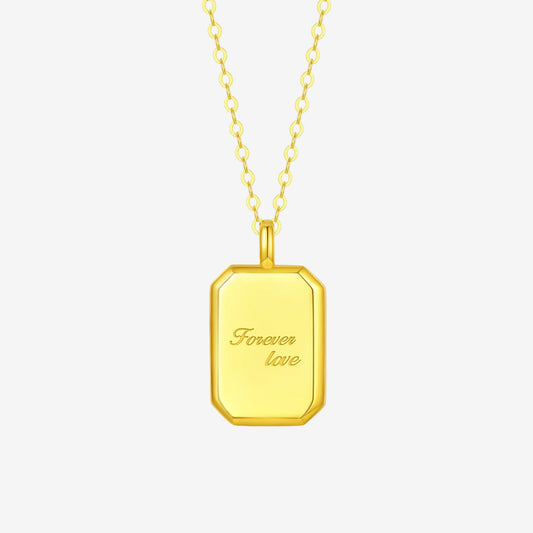 18K Gold Square Suger Love Gold Necklace Pendant