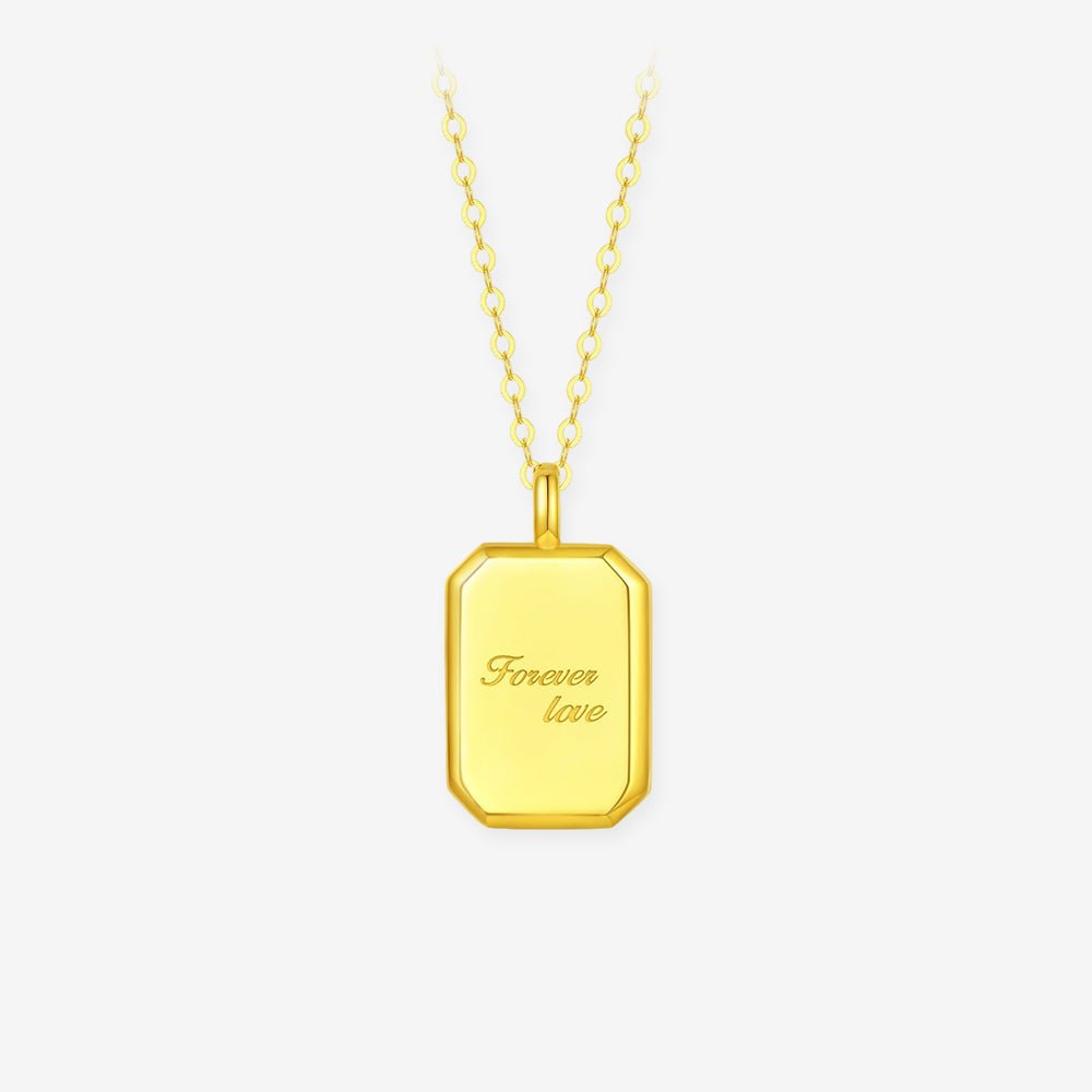 18K Gold Square Suger Love Gold Necklace