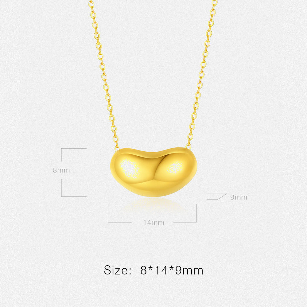 18K Gold Wealthy Bean Minimalist Necklace