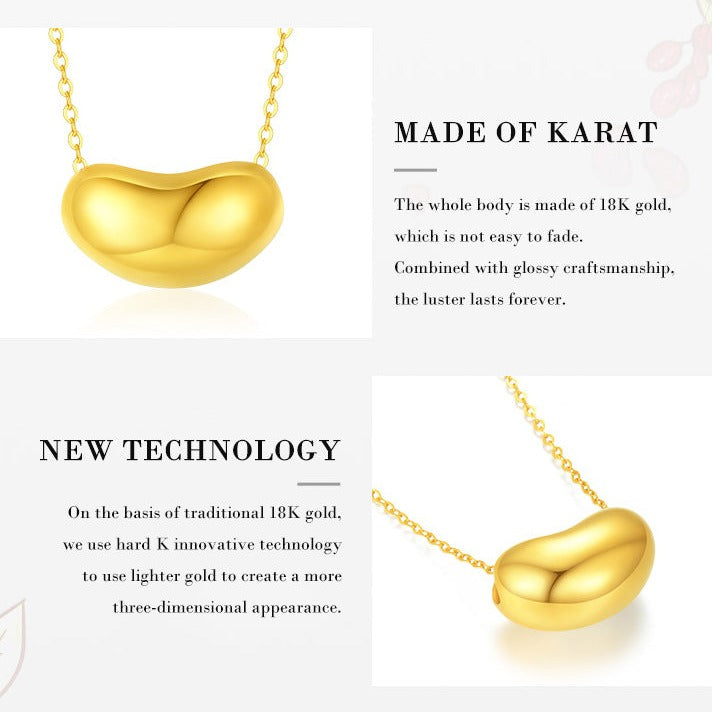 18K Gold Wealthy Bean Minimalist Necklace