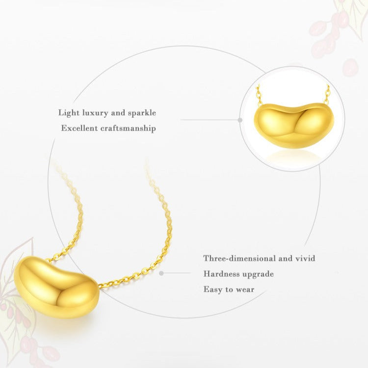 18K Gold Wealthy Bean Minimalist Necklace