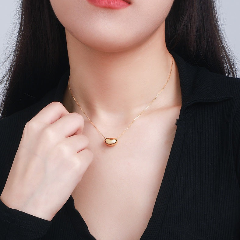 18K Gold Wealthy Bean Minimalist Necklace