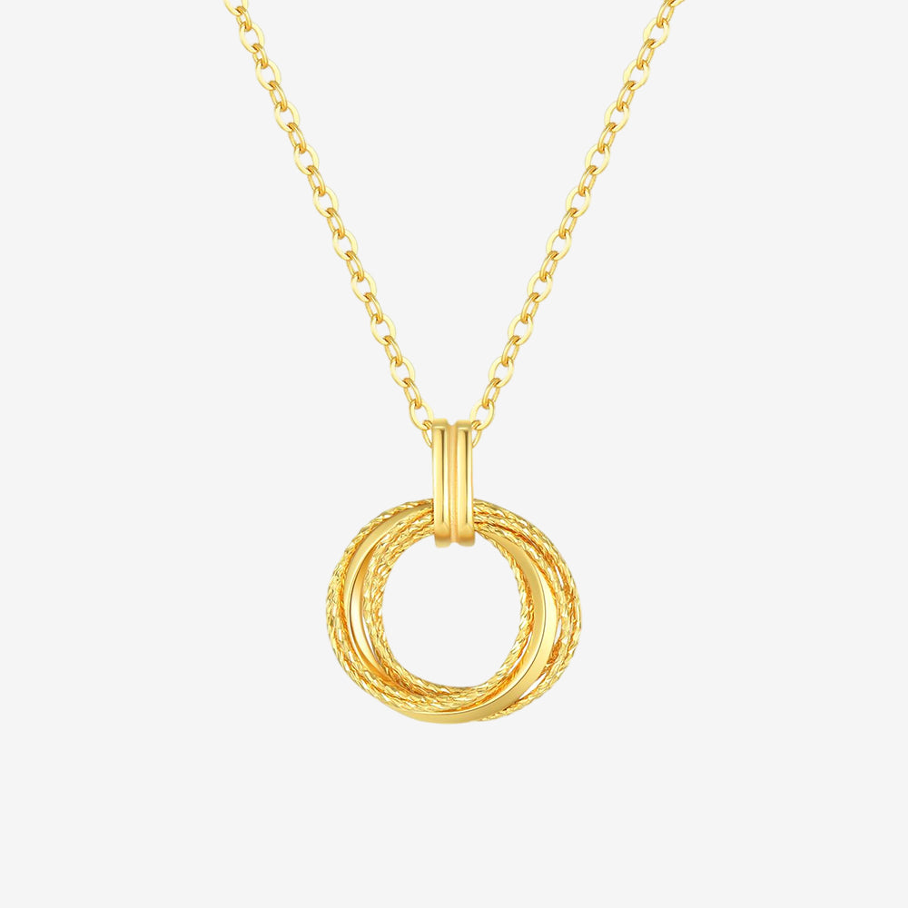 18K Gold Circle C Double Mobius Necklace