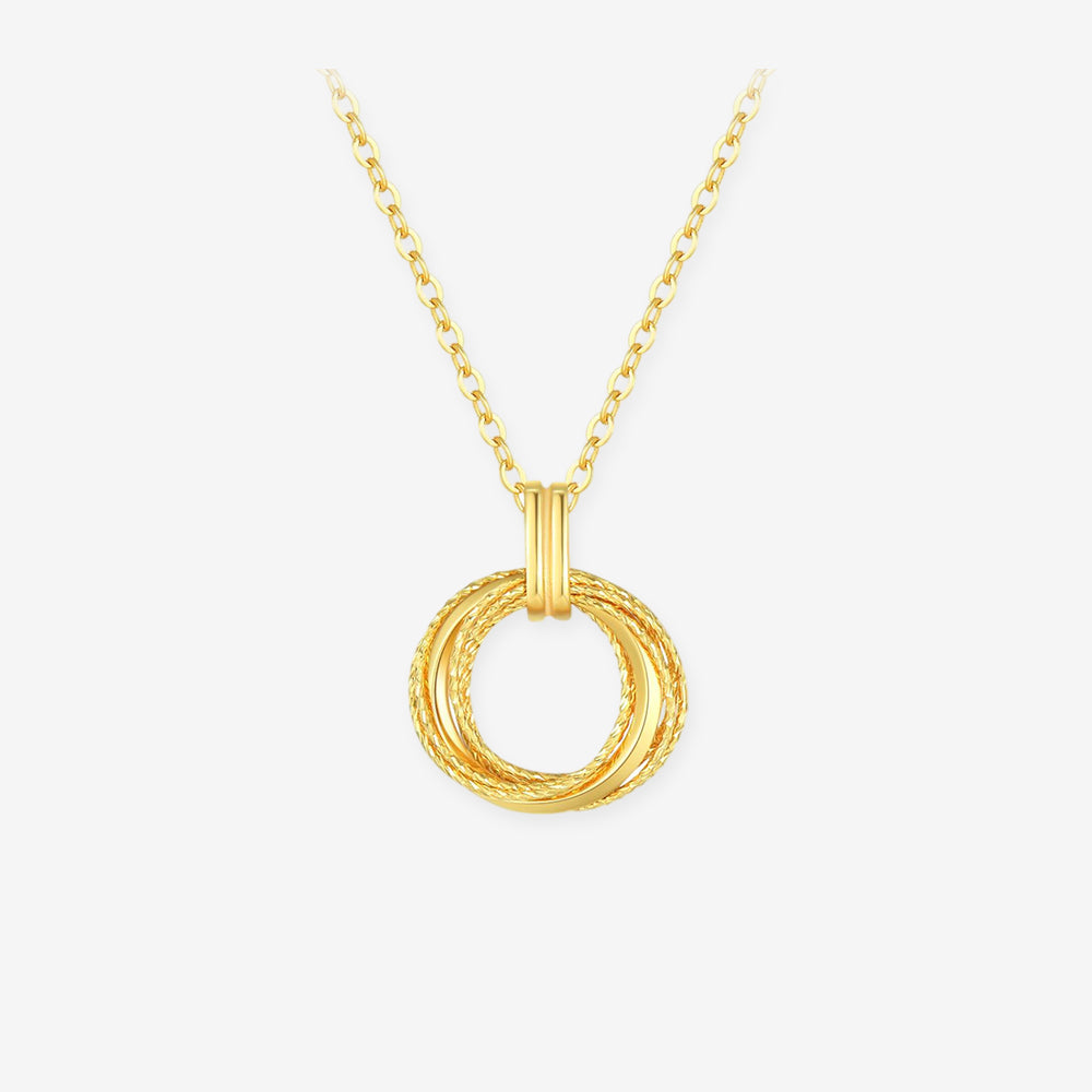 18K Gold Circle C Double Mobius Necklace