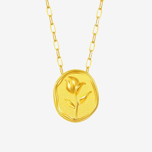 Monet Garden Series 24K Gold Tulip Wax Seal Necklace