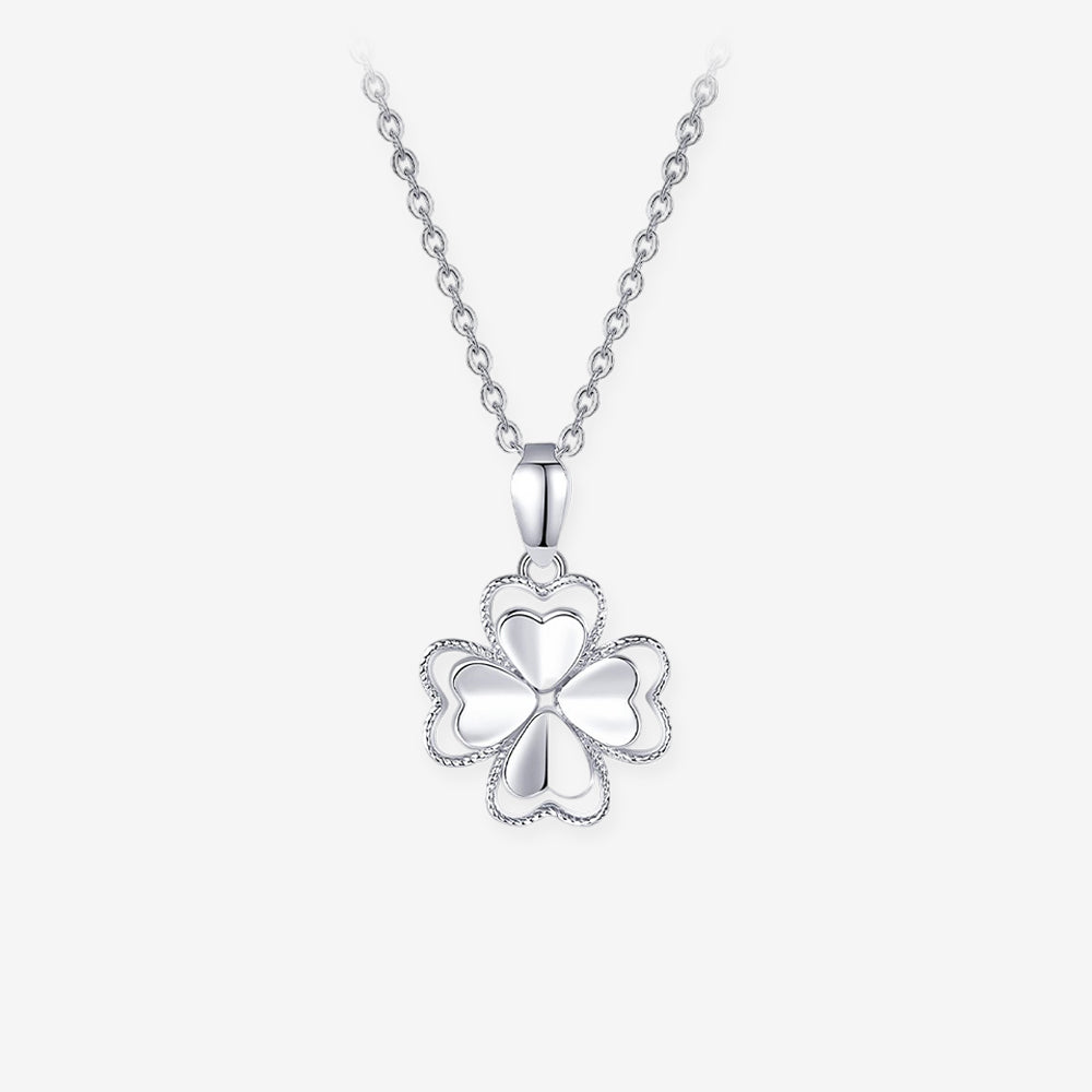 Platinum Four-Leaf Clover Pendant