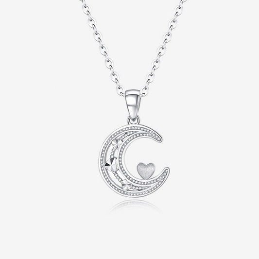 Pt950 Platinum Moon Love Heart Pendant