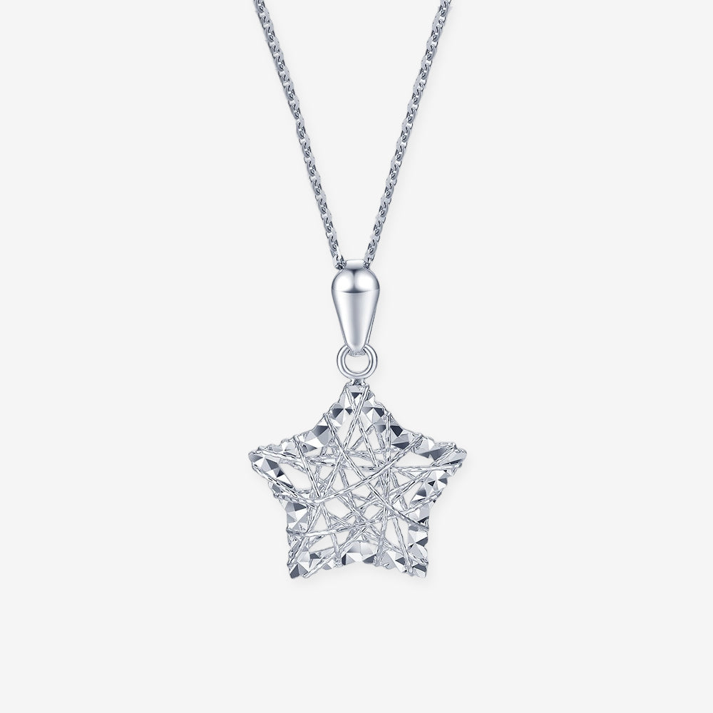 Pt950 Platinum Hallow Star Necklace Pendant