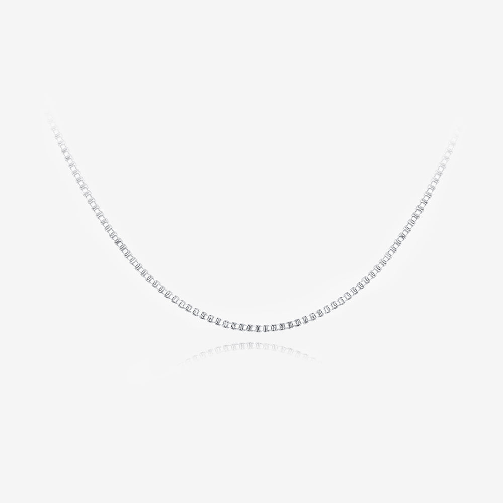 Pt950 Platinum Simple Box Chain Necklace