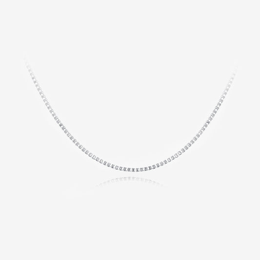 Pt950 Platinum Simple Box Chain Necklace