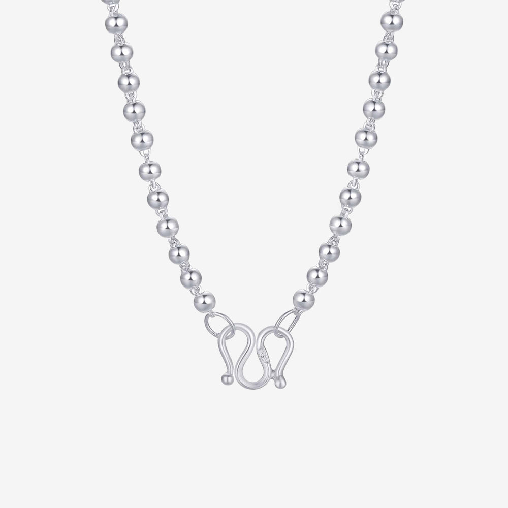 S990 Silver Newborn Baby Child Hundred Fu Ruyi Lock Necklace Bangle Set