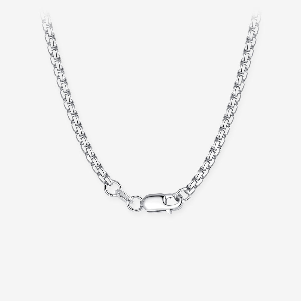 Silver Box Chain Men Necklace