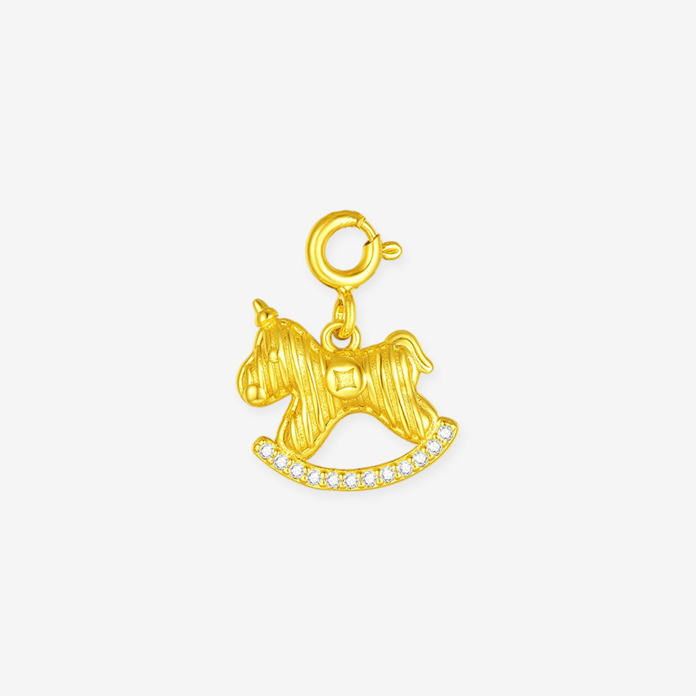 [Pre-sale] S925 Silver Zircon Rocking Horse Pendant