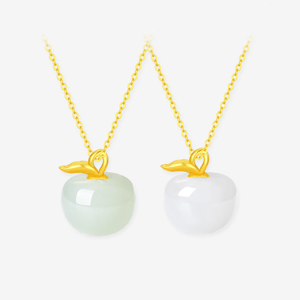 [Pre-sale] Silver Hetian Jade Apple Necklace