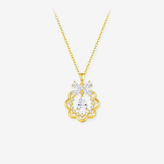 Silver Zircon Christmas Prom Necklace